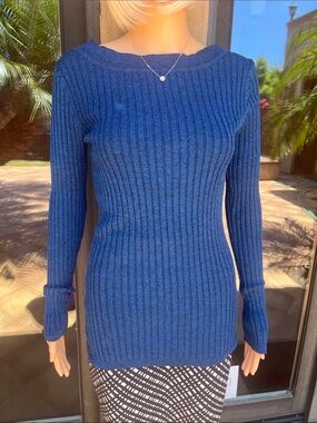 Poof! Navy Blue & Black Ribbed Sweater